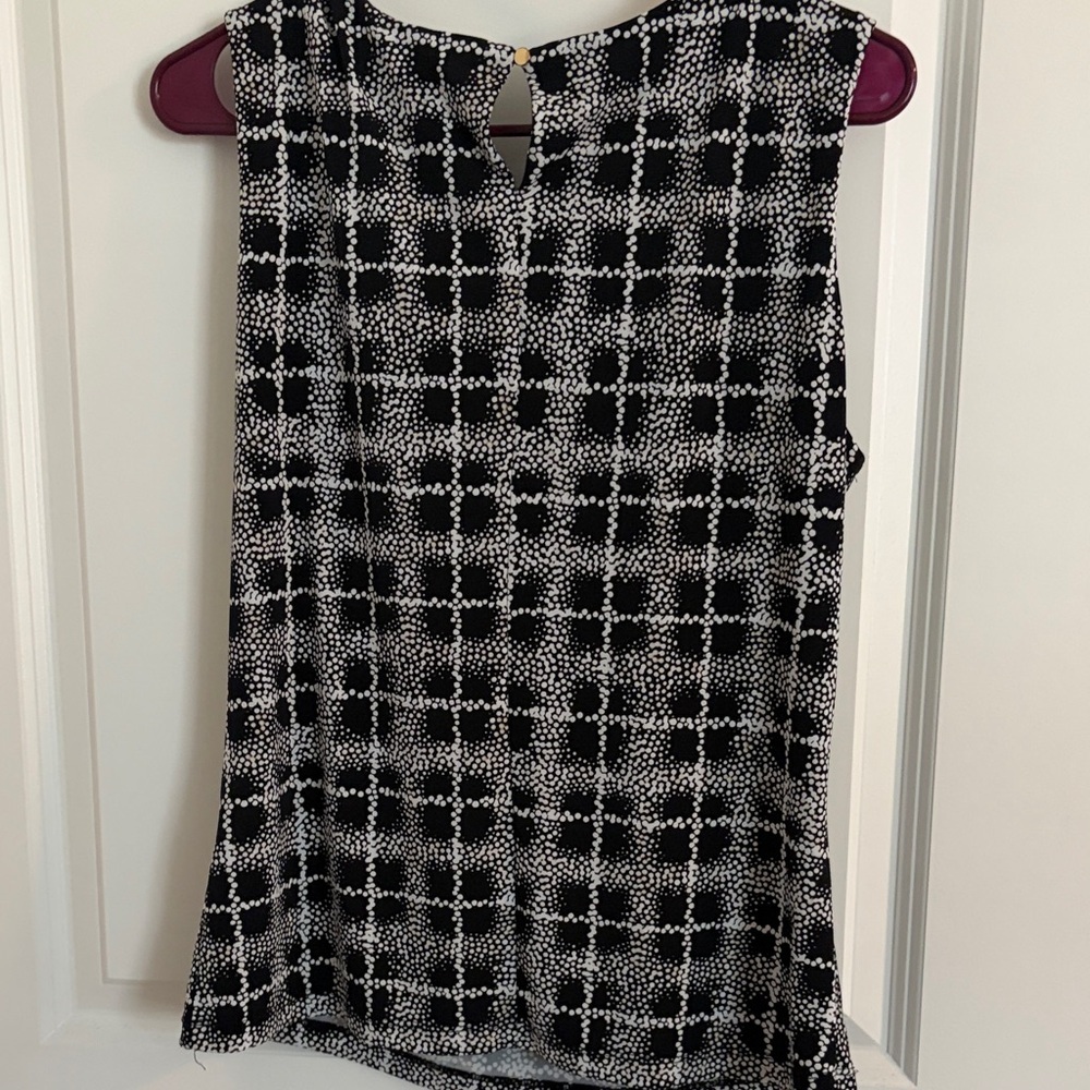 Calvin Klein Black and White Patterned Blouse - Picture 6 of 6